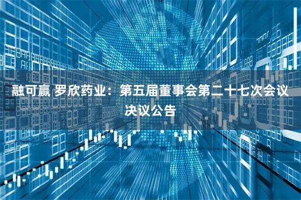 融可赢 罗欣药业：第五届董事会第二十七次会议决议公告